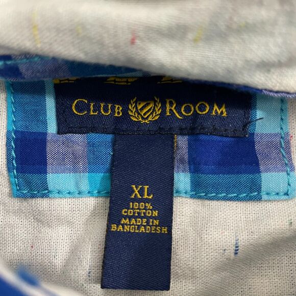 Club Room Shirt Men XL Blue Plaid Long Sleeve Button Down NWT - Picture 4 of 10